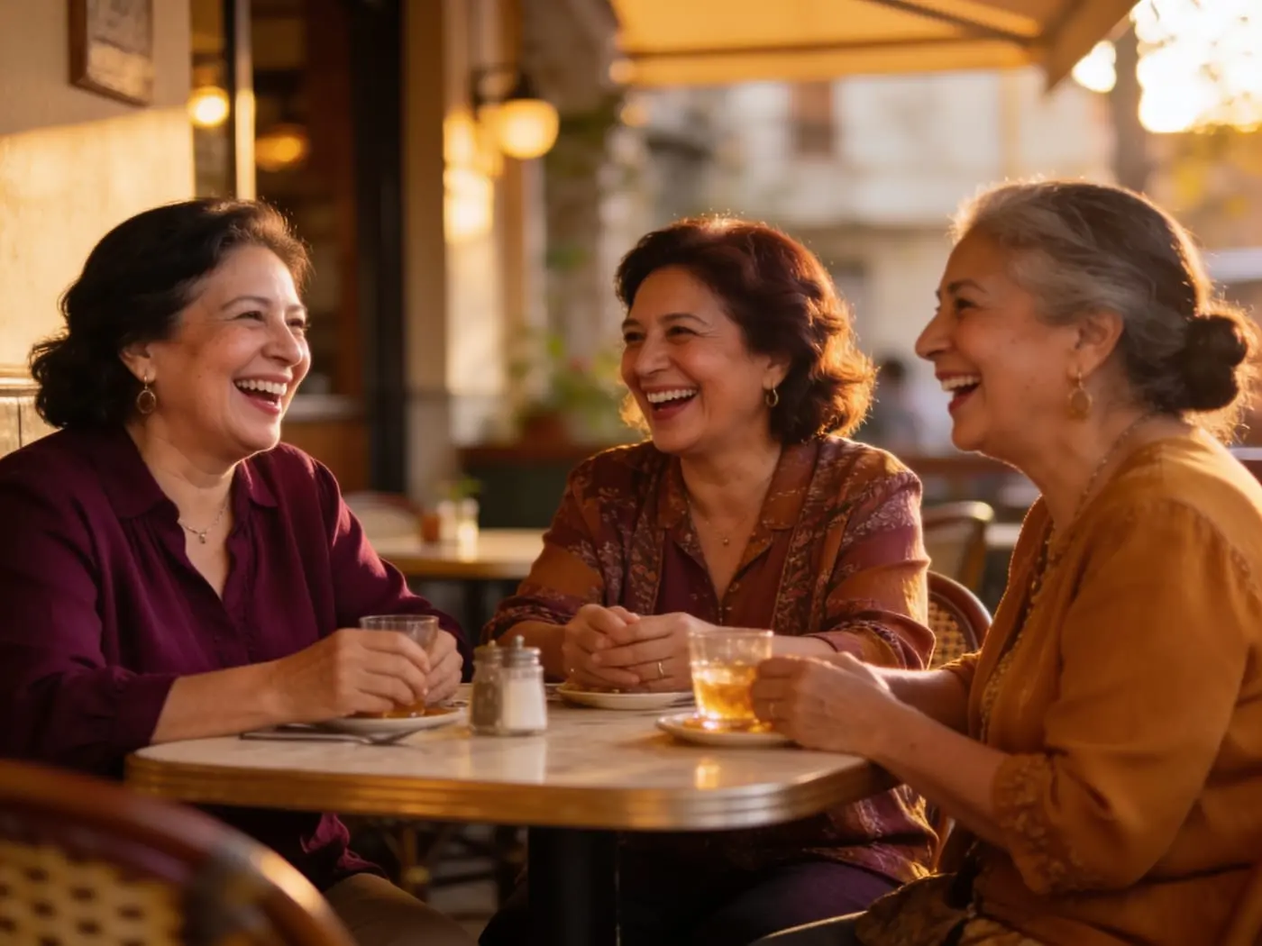 Amigas disfrutando una sobremesa larga y relajada, sin interrupciones